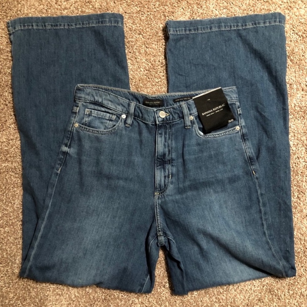 NWT Banana Republic High Rise Wide Leg Jeans 30 - Picture 7 of 14